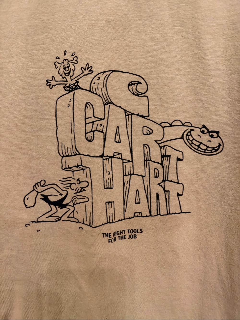 Carhartt WIP Cream Tee with Black Cartoon Block Logo